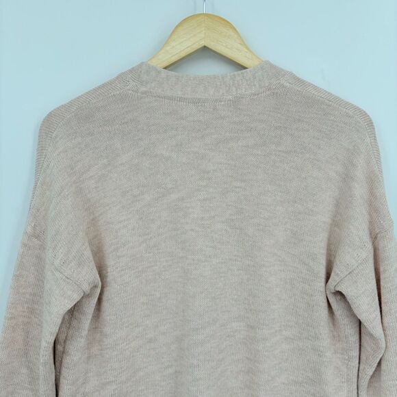 J. Jill purejill Single Button Cardigan in Tan/Pink, Size XS, 3/4 Sleeve, V-Neck - Picture 6 of 10